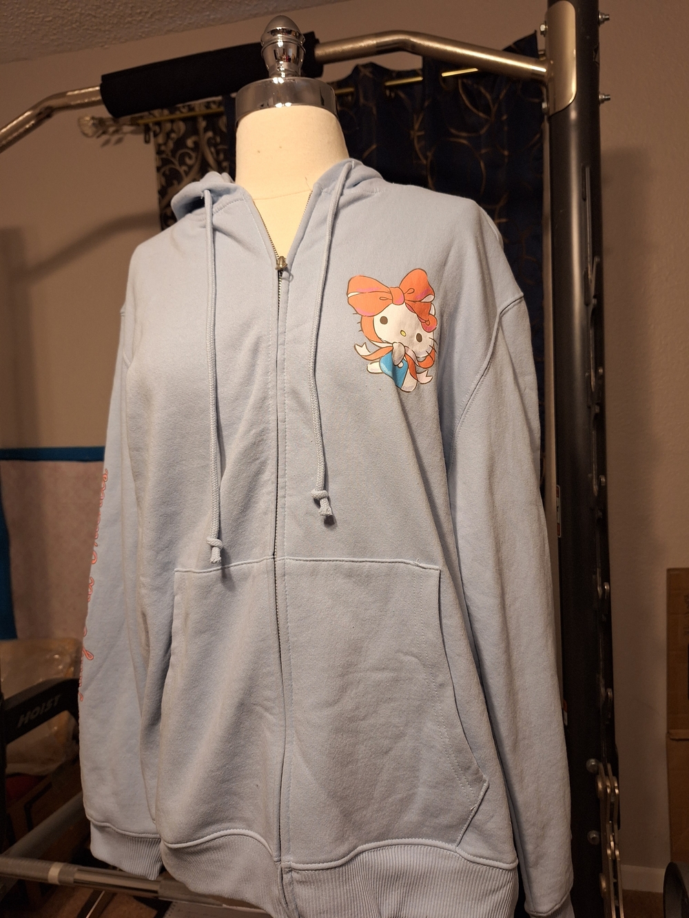 Sanrio Hello Kitty And Friends Size XL Baby Blue Zip-up Hoodie